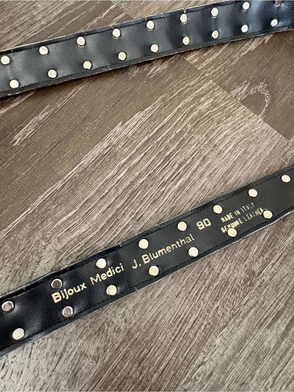 Vintage Bijoux Medici J Blumenthal Silver Snake Italian Leather Belt